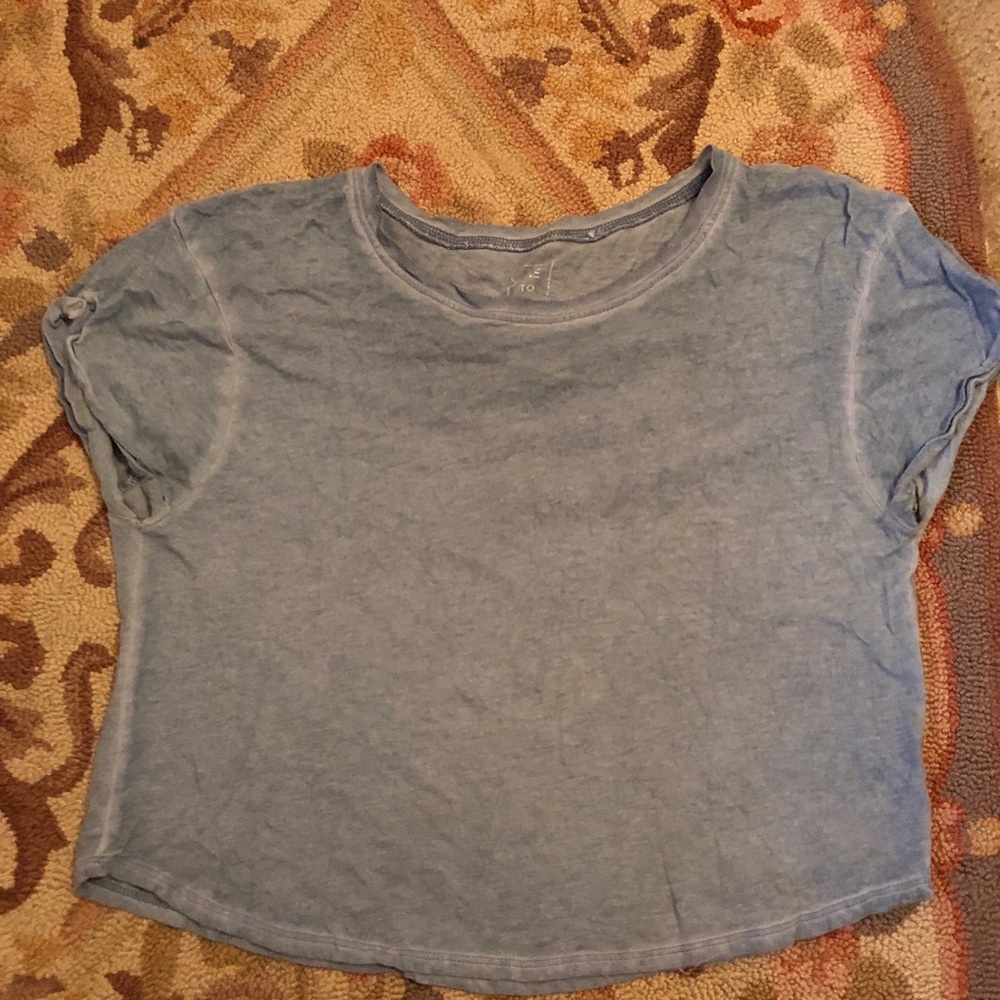Me To We Cropped Blue T-Shirt